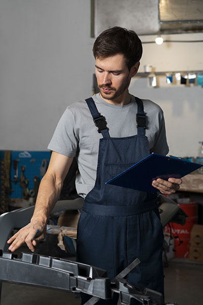 Un technicien réalise le devis d'une rénovation